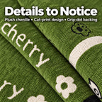 OHSIO Chenille Cat Print Sofa Cover – Non-Slip Couch Protector