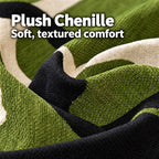 OHSIO Chenille Cat Print Sofa Cover – Non-Slip Couch Protector