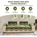 OHSIO Irregular-Shaped Teal Chenille Non-Slip Pet Sofa Cover