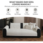 OHSIO Geometric Textured Chenille Non-Slip Pet Sofa Cover