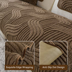 OHSIO Soft Plush Jacquard Fox-Tail Style Non-Slip Pet Sofa Cover