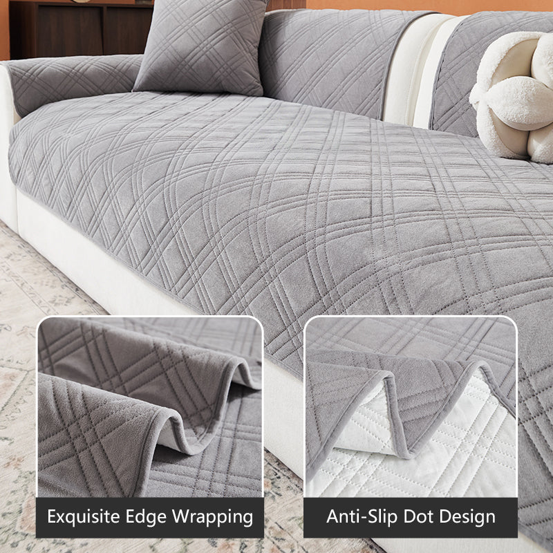 OHSIO Square Quilted Recycled Fleece Sofa Cover - easy installation