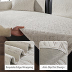 OHSIO Geometric Textured Chenille Non-Slip Pet Sofa Cover