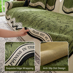 OHSIO Irregular-Shaped Teal Chenille Non-Slip Pet Sofa Cover