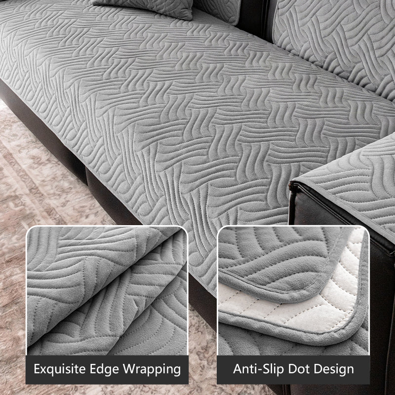 OHSIO Wave Quilted Recycled Fleece Sofa Cover - easy installation