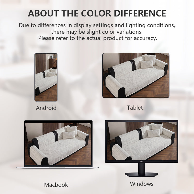 OHSIO 300GSM Geometric Chenille Non-Slip Sofa Cover - pet-friendly furniture protection