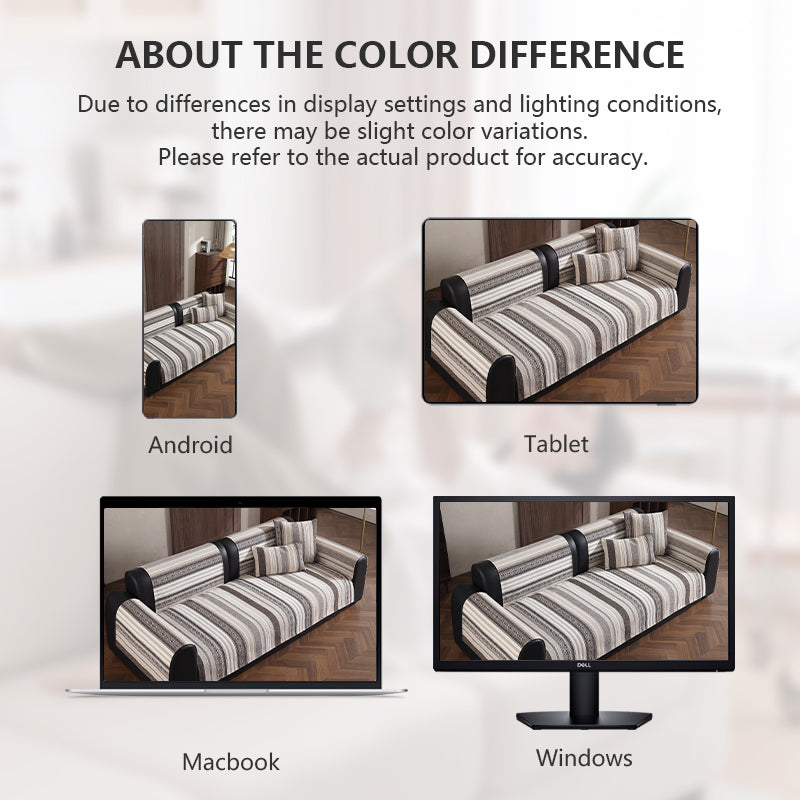 OHSIO 320GSM Wood-Grain Chenille Sofa Cover - easy installation