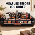 OHSIO Vintage Patchwork Quilted Sofa Cover – Non-Slip Sectional Couch Throw
