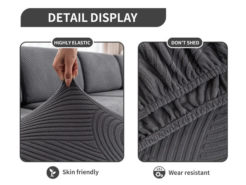 OHSIO Couch Cushion Covers for Sectional and L Shaped Sofa, Stretch Soft Sofa Covers Washable Wear Resistant Slipcovers Furniture Protector Pet-Friendly