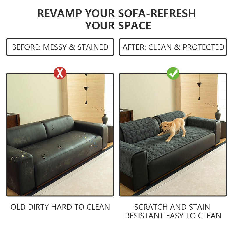 OHSIO Corduroy Plaid Non-Slip Pet Sofa Cover - size and measurement guide