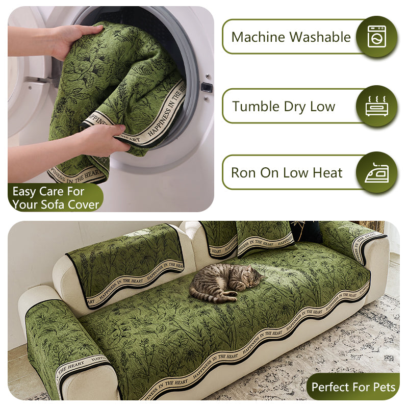 OHSIO 380GSM Teal Chenille Non-Slip Sofa Cover - size and measurement guide