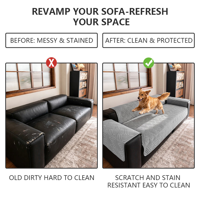 OHSIO Wave Quilted Recycled Fleece Sofa Cover - size and measurement guide