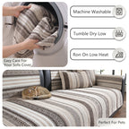 OHSIO Luxury Wood-Grain Chenille Non-Slip Pet Sofa Cover