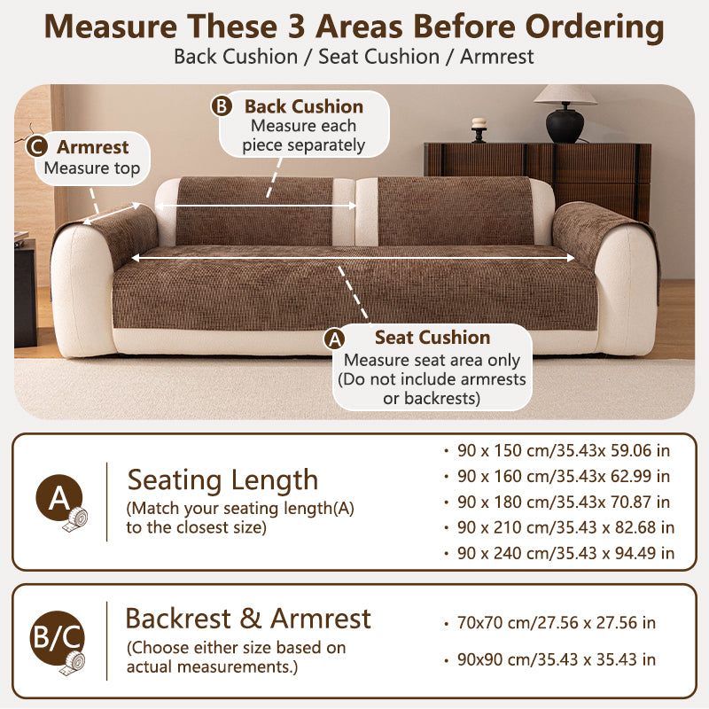 OHSIO 230GSM Chenille Non-Slip Pet Sofa Cover - sofa fit and coverage