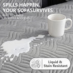 OHSIO Ultrasonic Wave Pattern Anti-Slip Stain Resistant Recycled Fleece Sofa Pad