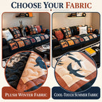 OHSIO Vintage Patchwork Quilted Sofa Cover – Non-Slip Sectional Couch Throw
