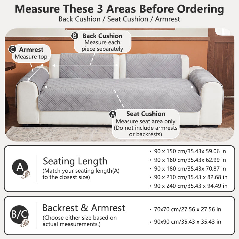 OHSIO Square Quilted Recycled Fleece Sofa Cover - pet-friendly furniture protection