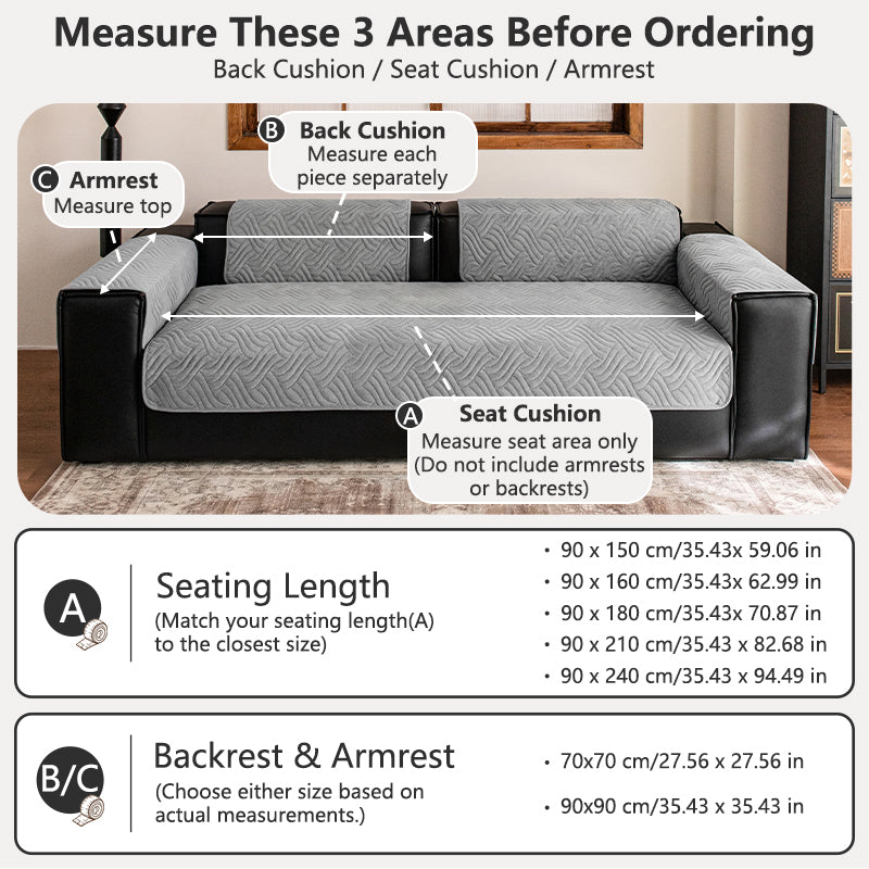 OHSIO Herringbone Recycled Fleece Sofa Cover - easy installation