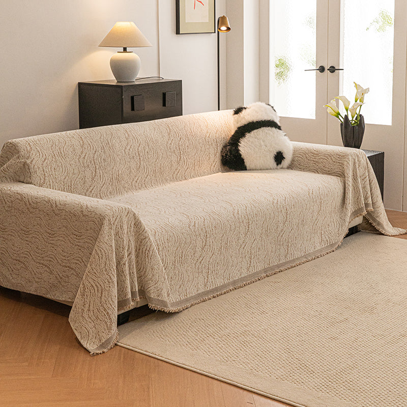 OHSIO Liujin Plush Jacquard Sofa Throw Cover – Non-Slip Washable Couch Protector