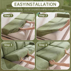 OHSIO Leaf-Texture Stretch Sectional Cushion Cover - sofa fit and coverage