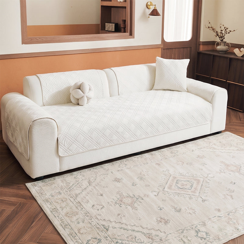 OHSI0 Ultrasonic Square Non-Slip Stain-Resistant Recycled Fleece Sofa Cushion