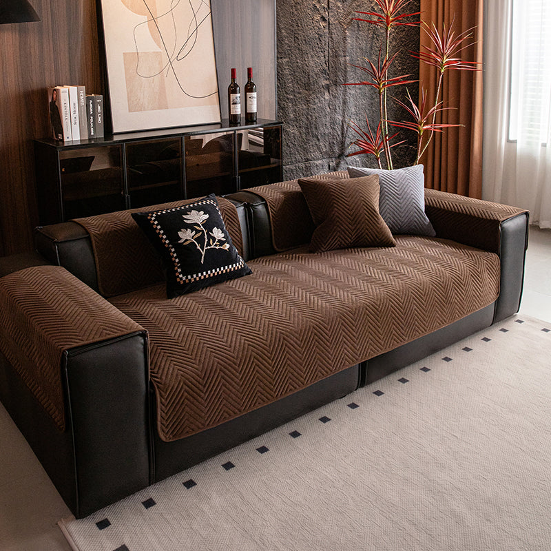 OHSI0 Ultrasonic Herringbone Non-Slip Stain-Resistant Recycled Fleece Sofa Cushion