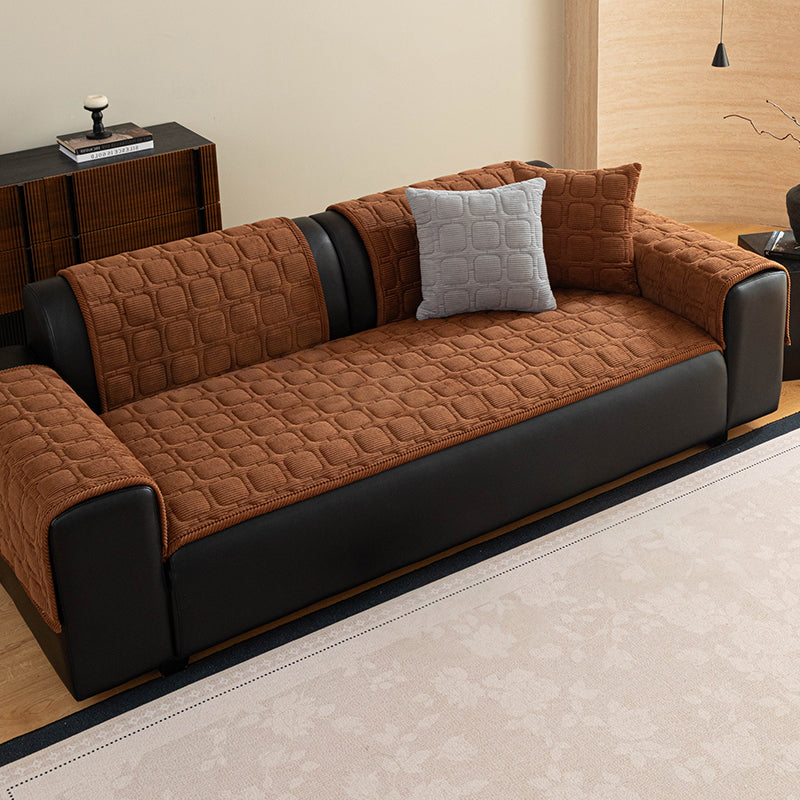 OHSIO Corduroy Plaid High-Density Non-Slip Pet Sofa Cover
