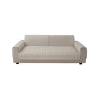 OHSIO Quilted Cotton-Linen Sofa Seat & Armrest Covers with Pockets