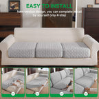 OHSIO Thick Polar Fleece Couch Cushion Covers - stretch fabric and texture detail
