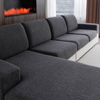 OHSIO Stretch Polar Fleece Sectional Cushion Covers - sofa fit and coverage