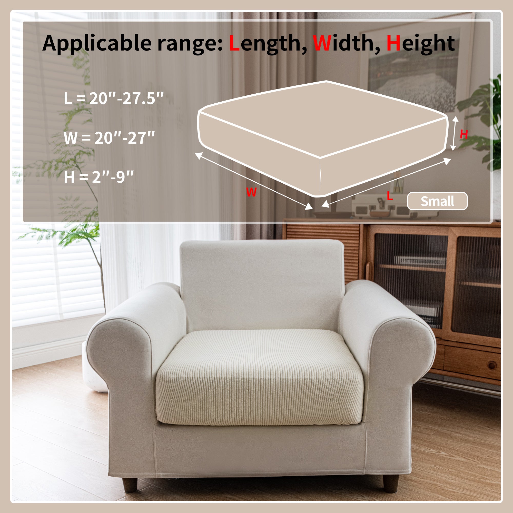 OHSIO Couch Cushion Covers, Comfort Soft Magic Sofa Covers Washable Stretch Resistant Slipcovers for Sectional and L Shaped Seats Furniture Protectors for Pets