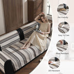 OHSIO Luxury Wood-Grain Chenille Non-Slip Pet Sofa Cover
