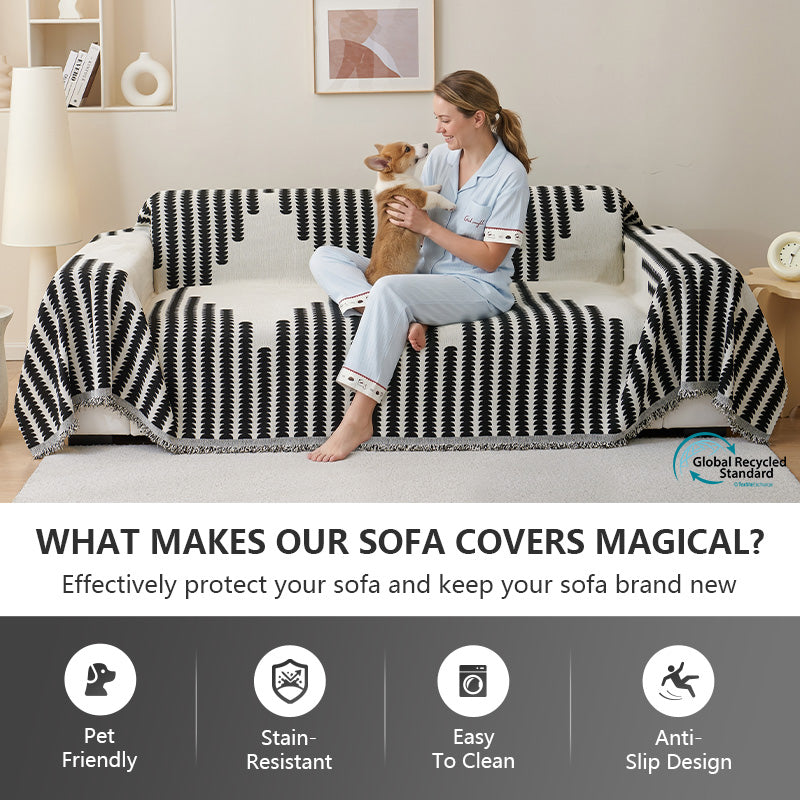 Sophisticated Irregularly Shaped Leather Sofa Cover