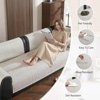 OHSIO Geometric Textured Chenille Non-Slip Pet Sofa Cover