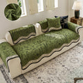 OHSIO Irregular-Shaped Teal Chenille Non-Slip Pet Sofa Cover