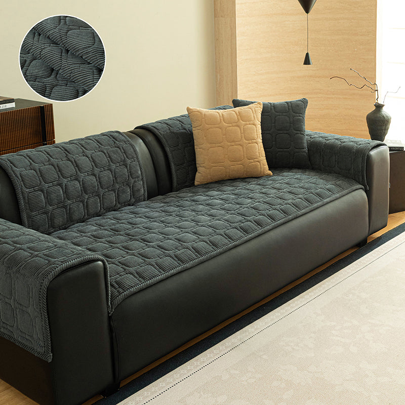 OHSIO Corduroy Plaid Non-Slip Pet Sofa Cover - Dark Slate Grey, 27.56 x 27.56 in sofa cover