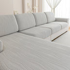 导OHSIO Couch Cushion Covers, Super Stretch Washable Sofa Slipcovers for L Shaped & Modular Seats, Pet-Friendly Furniture Protector with Stripe Design