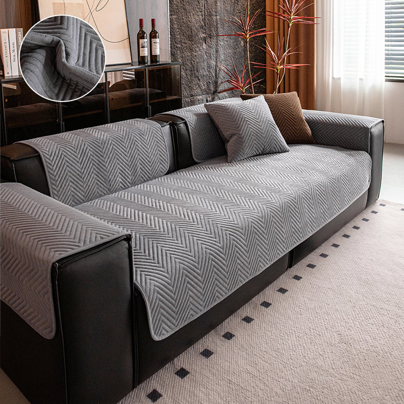 OHSIO Herringbone Recycled Fleece Sofa Cover - pet-friendly furniture protection