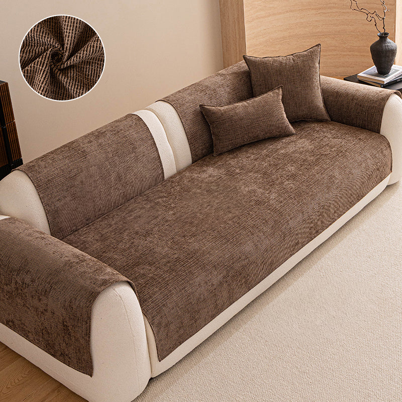 OHSIO 230GSM Chenille Non-Slip Pet Sofa Cover - stretch fabric and texture detail