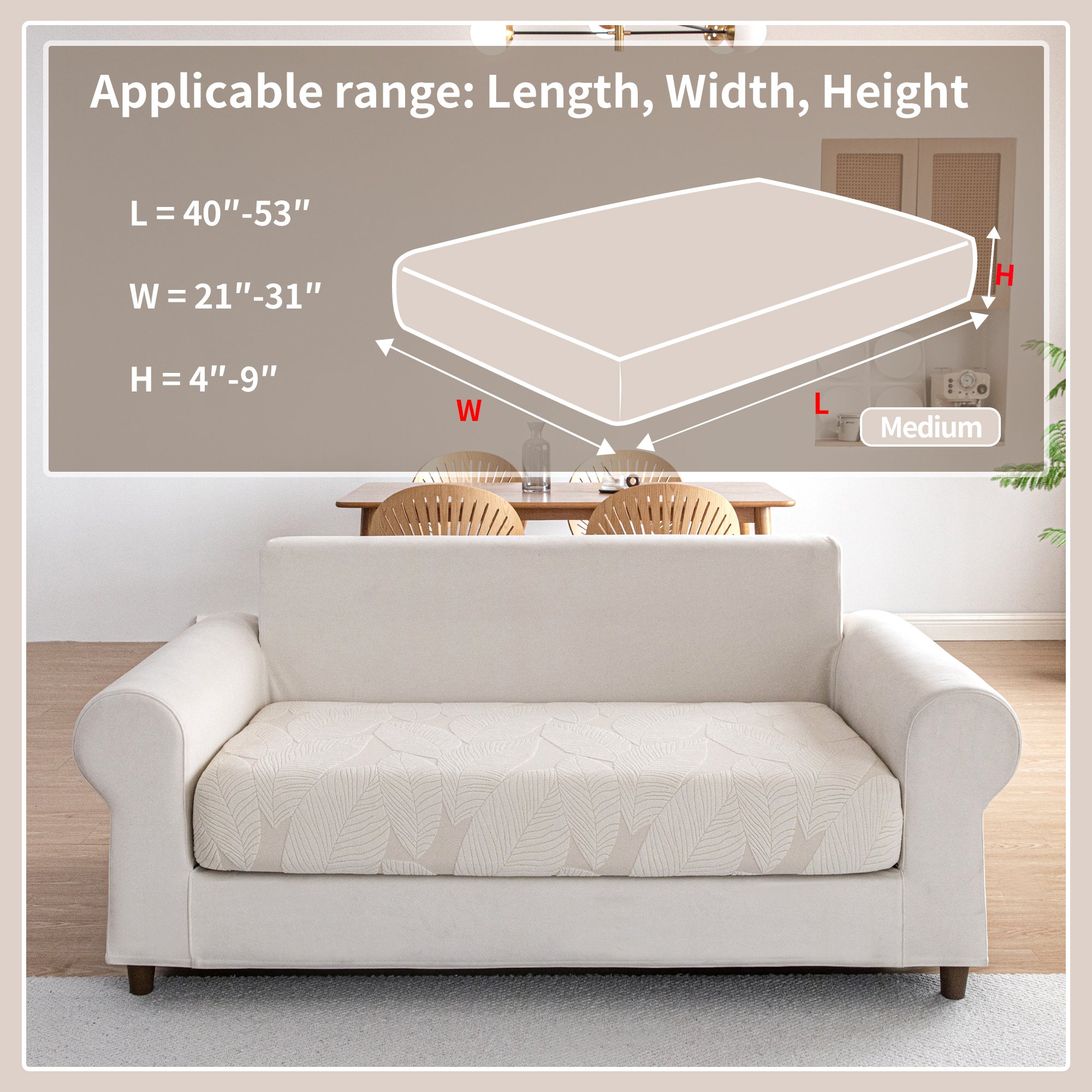 OHSIO Couch Covers for Sectional Sofa, Washable Stretch Soft Sofa Cushion Covers L Shape Sofa Slipcovers Anti Slip Furniture Decor Protector for Pets