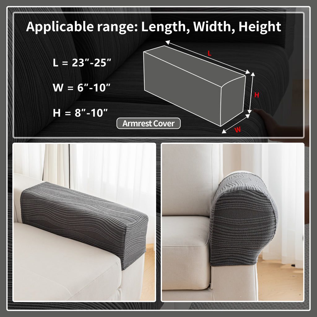 导OHSIO Couch Cushion Covers, Super Stretch Washable Sofa Slipcovers for L Shaped & Modular Seats, Pet-Friendly Furniture Protector with Stripe Design