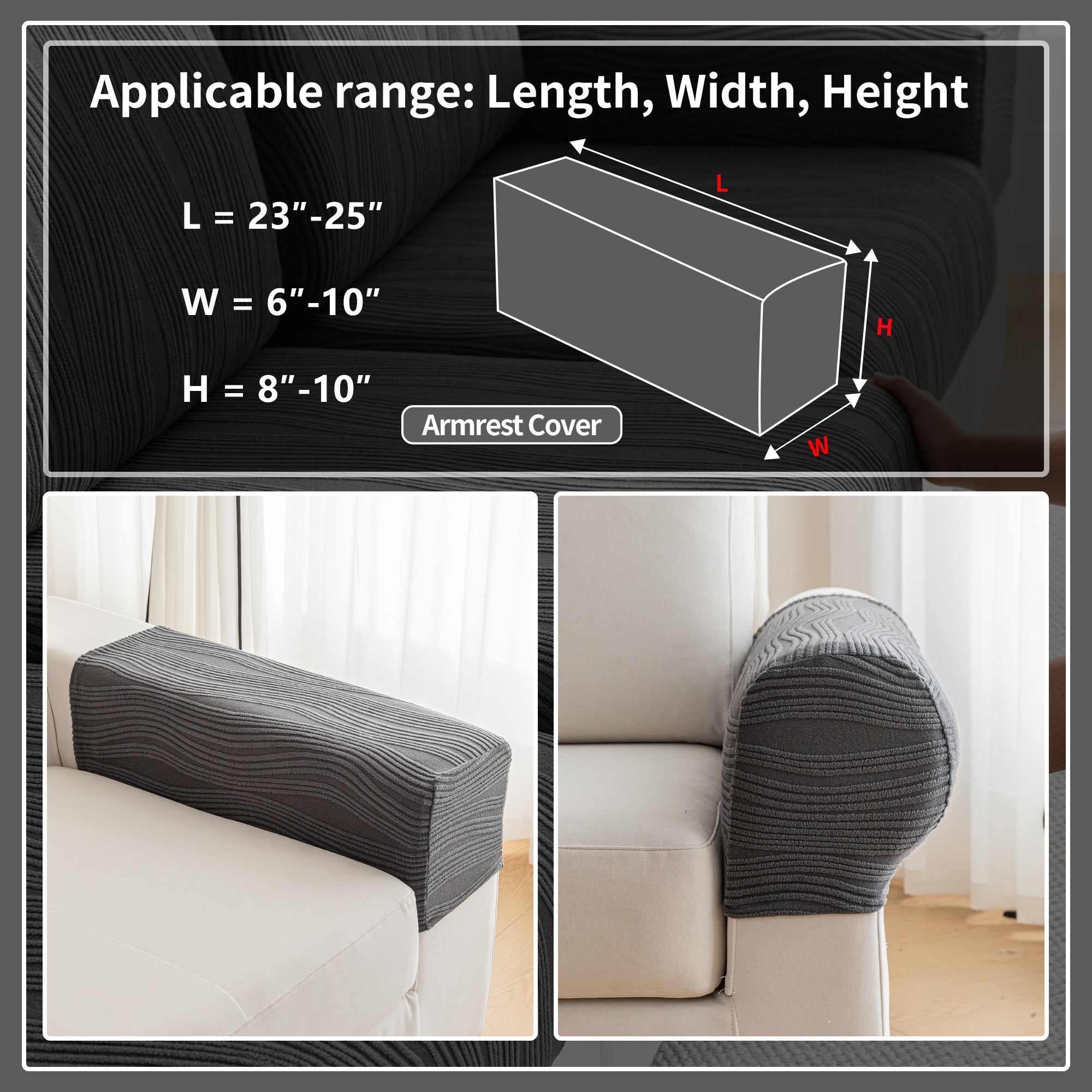导OHSIO Couch Cushion Covers, Super Stretch Washable Sofa Slipcovers for L Shaped & Modular Seats, Pet-Friendly Furniture Protector with Stripe Design