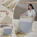 OHSIO Stripe Stretch Sectional Sofa Cushion Cover - pet-friendly furniture protection