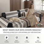 OHSIO Luxury Wood-Grain Chenille Non-Slip Pet Sofa Cover