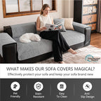 OHSIO Ultrasonic Wave Pattern Anti-Slip Stain Resistant Recycled Fleece Sofa Pad