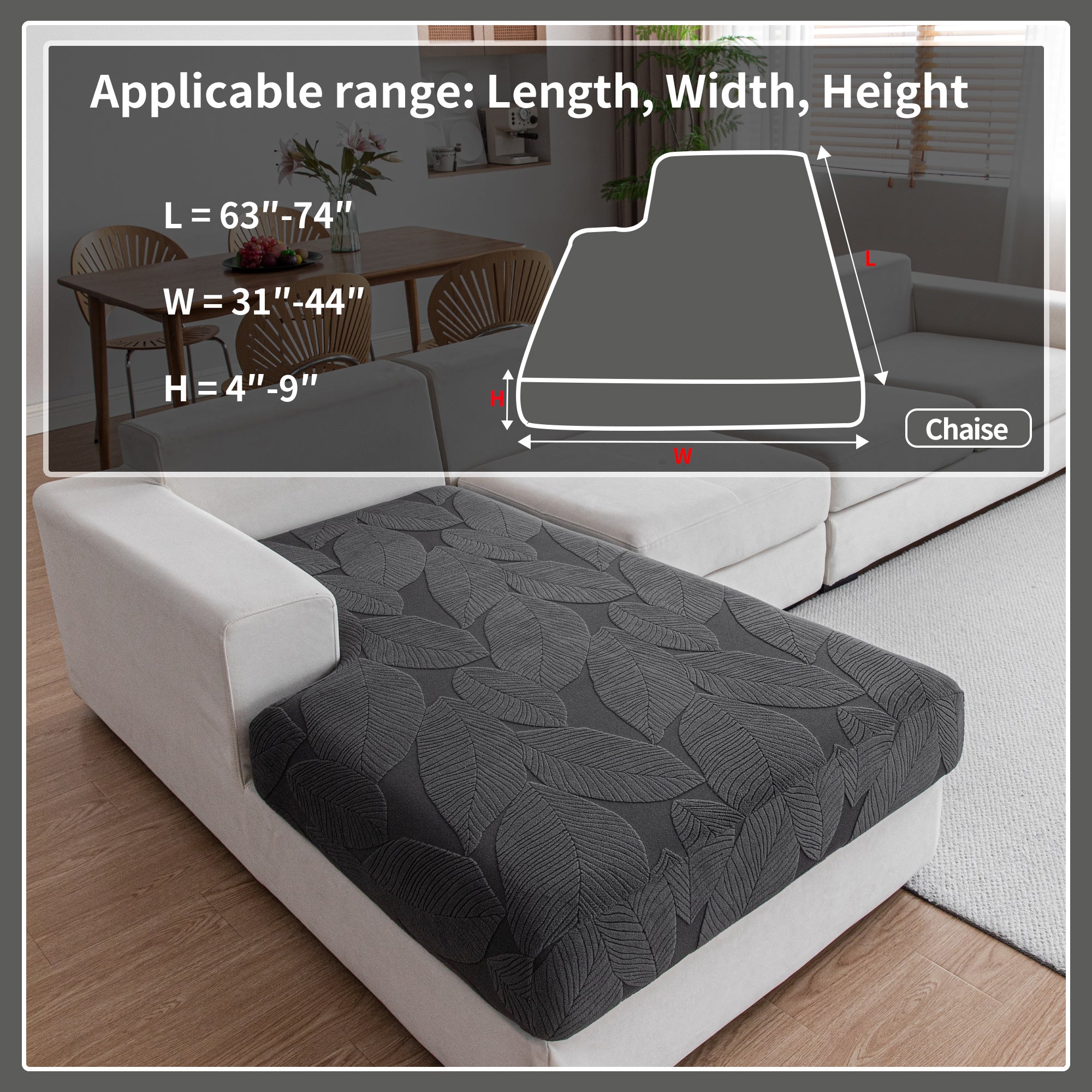 OHSIO Couch Covers for Sectional Sofa, Washable Stretch Soft Sofa Cushion Covers L Shape Sofa Slipcovers Anti Slip Furniture Decor Protector for Pets