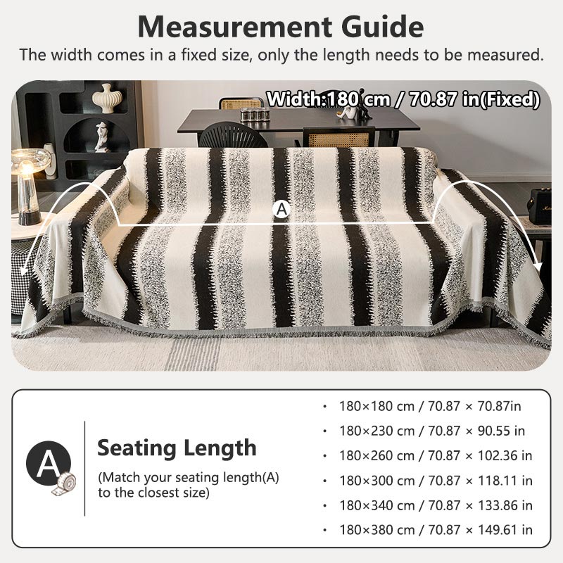 OHSIO Striped Sofa Throw Cover – Washable Pet Couch Protector