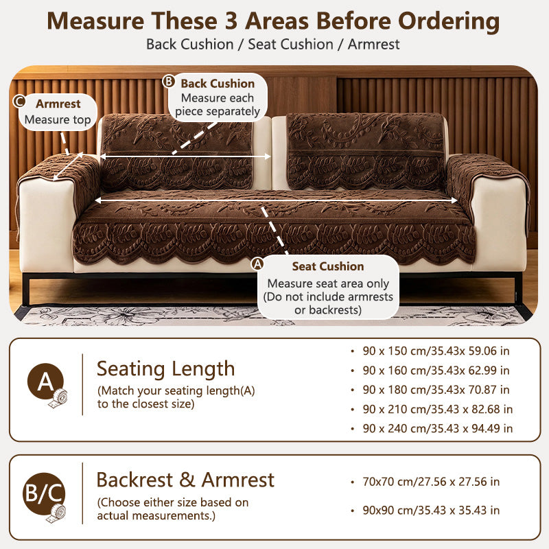 OHSIO Embossed Chenille Sofa Cover – Non-Slip Couch Protector