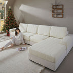 OHSIO Stripe Stretch Sectional Sofa Cushion Cover - sofa fit and coverage