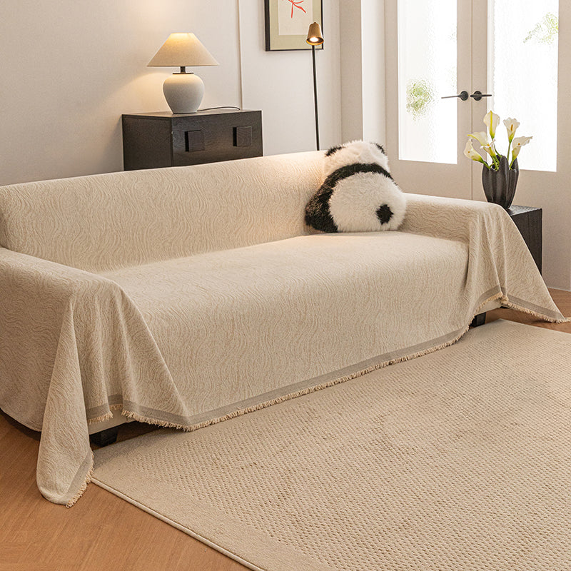 OHSIO Liujin Plush Jacquard Sofa Throw Cover – Non-Slip Washable Couch Protector